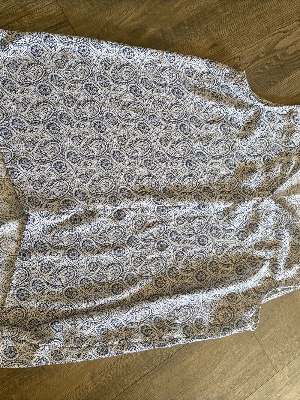 Fever White and Navy Paisley Tank Top